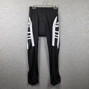 Sponeed Cycling Leggings Mens Medium Black White Padded Bike Pants Ankle